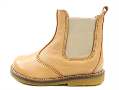 Pom Pom ancle boot camel with elastic